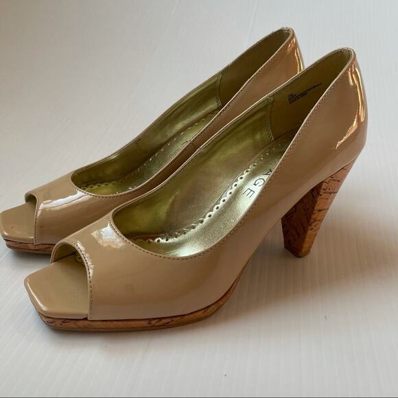 Rampage peep toe cork heel nude - Picture 3 of 12